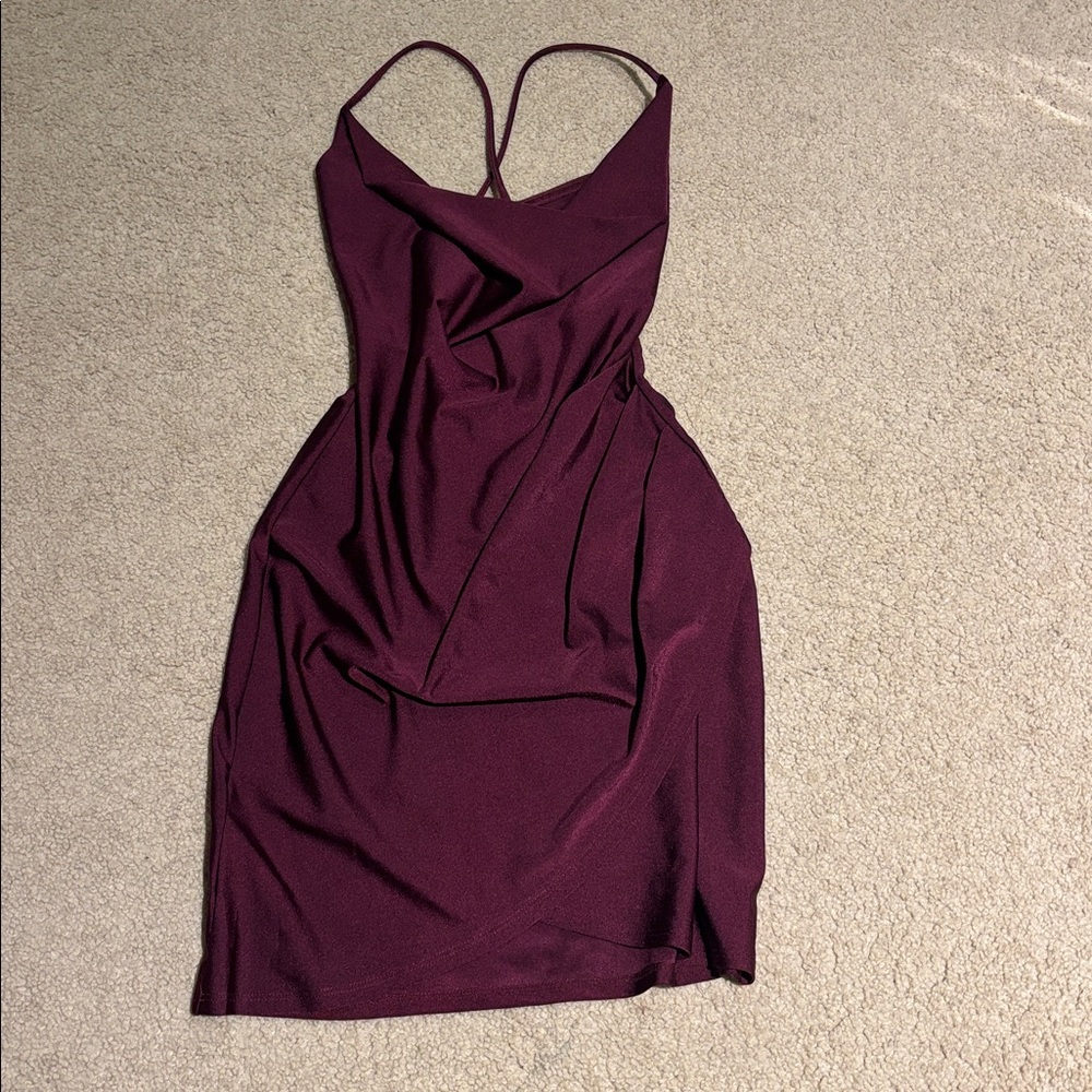 Windsor Burgundy Cowneck Dress